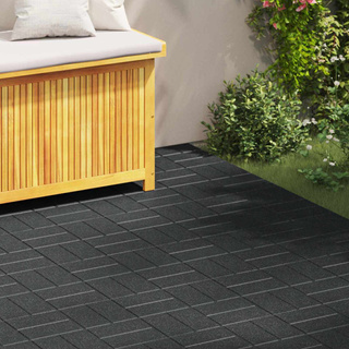 Kamień kroczący 6 pcs Czarny 40,5 x 40,5 x 2 cm Guma