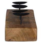 Świecznik Naturalny 50 x 15 x 10 cm Lite drewno tekowe