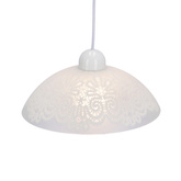 Lampa wisząca Bilbao szklana pojedyncza biała do jadalni z kloszem E27