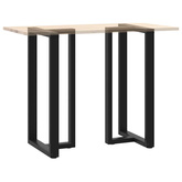 Nogi do stołu barowego w kształcie litery T 2 szt. Czarne 60x35x(110-111) cm Stal
