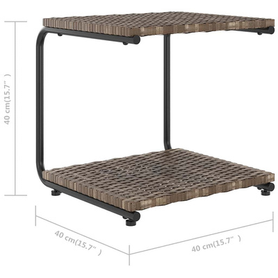 2-osobowe łóżko ogrodowe z poduszkami, rattan PE, brązowe