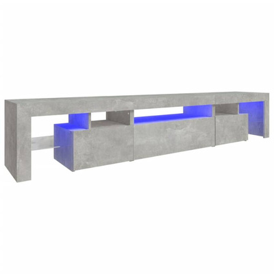 vidaXL Szafka pod TV z oświetleniem LED, szarość betonu 215x36,5x40 cm