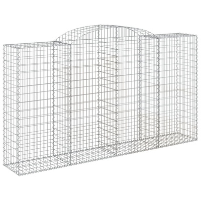 Kosze gabionowe z łukiem, 3 szt., 300x50x160/180 cm, żelazo