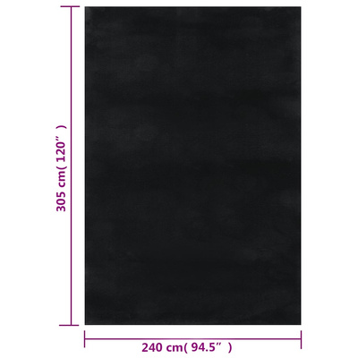 Dywan Shaggy Czarny 240x305 cm Poliester