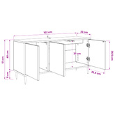 Szafka pod telewizor GENNEP 102 x 33 x 51 cm Czarny dąb