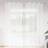 Firany Voile z zasłonami 2 pcs Biały 260 x 140 cm Poliester