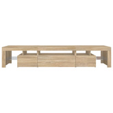 vidaXL Szafka pod TV z oświetleniem LED, dąb sonoma 215x36,5x40 cm