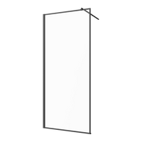 Kabina walk-in ii 90x200cm ramka 8mm shiny-glass czarny AK-32-198-S Invena