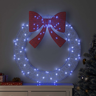 Wianek z 80 diodami LED Niebieski 92 x 92 x 9,5 cm Akryl