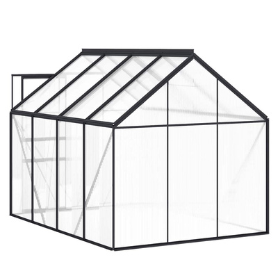 Szklarnia z ramą podstawy, antracytowa, aluminiowa, 4,75 m?