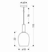 WOLKEN lampa wiszaca czarny 1x40W E27 klosz biały