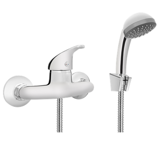 Bateria natryskowa z zestawem natryskowyn Perea chrom  Invena