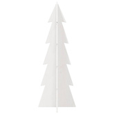 Drewniana choinka do udekorowania, biała, 112 cm, sosnowa