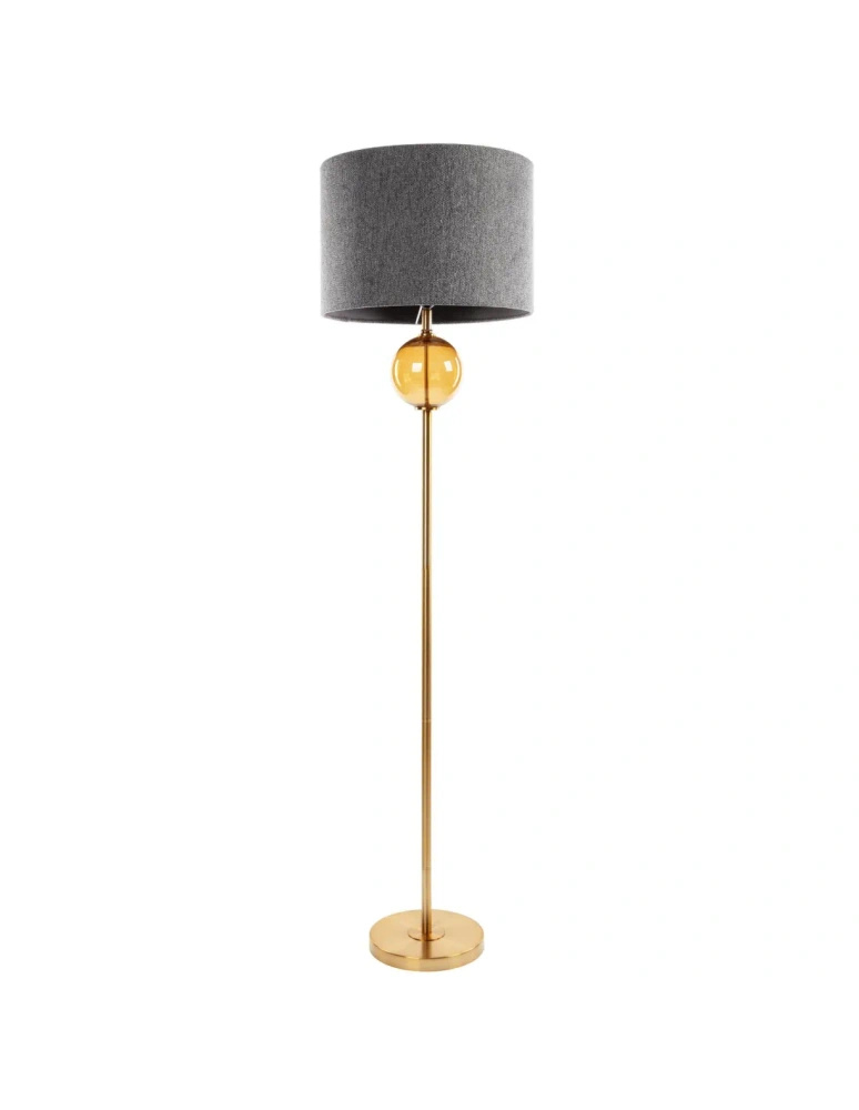 Lampa podłogowa LEONA szara E27 100W złota