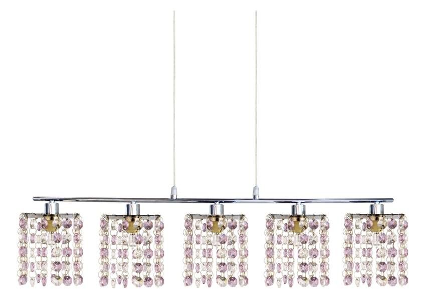 Lampa wisząca Classic z kryształkami 5-punktowa chromowana nad stół