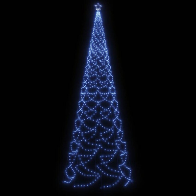 vidaXL Choinka z metalowym słupkiem, 1400 niebieskich diod LED, 5 m