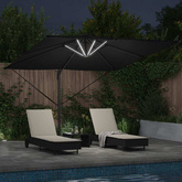 Parasol plażowy Czarny 286 x 284 x 270 cm Aluminium i Poliester