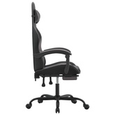 vidaXL Obrotowy fotel gamingowy z podnóżkiem, czarno-szary model standard
