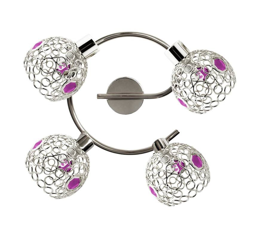 Lampa sufitowa spirala 4xG9 chrom+fiolet Aron 98-12289