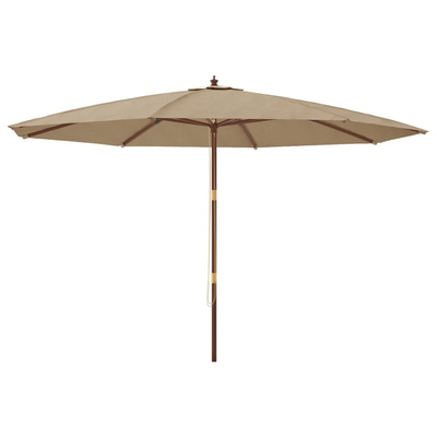 Parasol ogrodowy na drewnianym słupku, taupe, 400x273 cm
