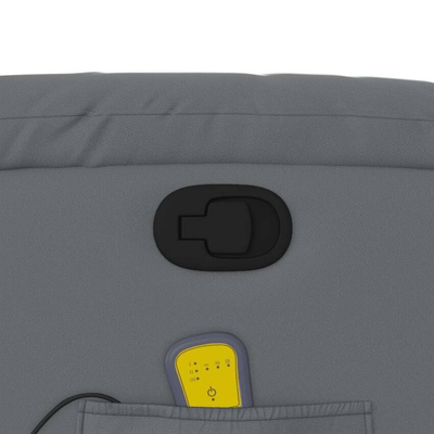 vidaXL Rozkładany fotel masujący, szary, obity sztuczną skórą