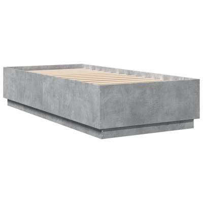 Ramka łóżka Betonowy szary 80 x 200 cm Drewno inżynieryjne
