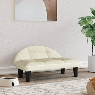 vidaXL Legowisko dla psa, kremowe, 70x52x30 cm, aksamit