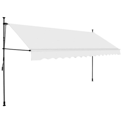 vidaXL Ręcznie zwijana markiza z LED, 350 cm, kremowa