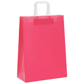 Torby papierowe 250 szt. z uchwytami Różowe 26x12x35 cm