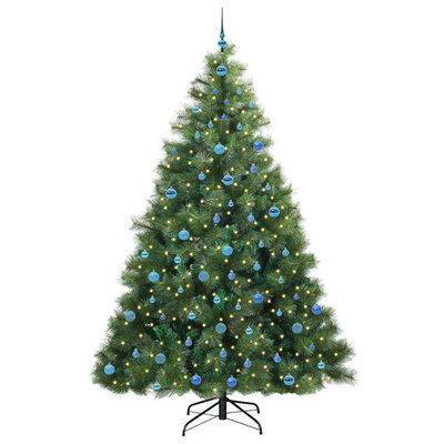 Sztuczna choinka z 300 diodami LED Zielony 240 cm PE i PVC