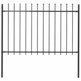 Panel ogrodzeniowy z grotami, 1,8 m, czarny