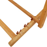 vidaXL Składany leżak, lite drewno eukaliptusa i czarna tkanina