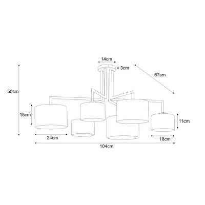Lampa sufitowa K-4341 z serii SIMONE GRAY KAJA