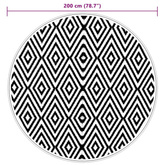 vidaXL Dywan na zewnątrz, biało-czarny, Ø200 cm, PP