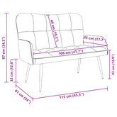 Sofa dwuosobowa niebieski 115 x 61 x 87 cm tkanina