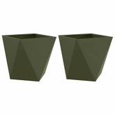 Donica 2 pcs Zielony oliwkowy 50 x 50 x 50 cm Stal