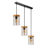 Lampa wisząca WELS ze szklanymi dymionymi kloszami - lampa nad stół do kuchni i jadalni