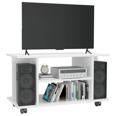 vidaXL Szafka pod TV, wysoki połysk, biała, 80x40x45 cm