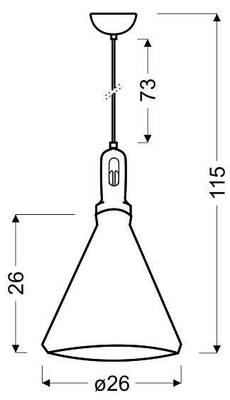 Robinson lampa wisząca 26 1X60W E27 czarno-czarny 31-10421