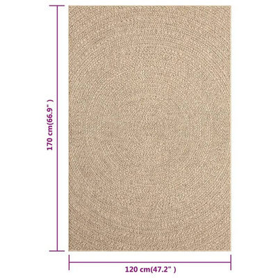 vidaXL Dywan ZIZUR, 120x170 cm, stylizowany na jutowy