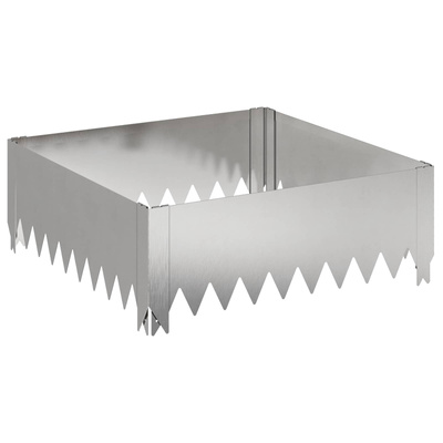 Krawężnik do trawnika 4 szt. 60 x 60 x 20 cm Stal srebrny