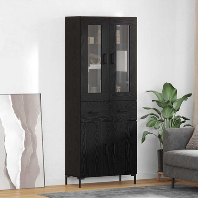 Highboard 2 szt. Czarny Dąb 69,5 x 34 x 180 cm