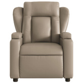 vidaXL Rozkładany fotel masujący, elektryczny, cappuccino, ekoskóra