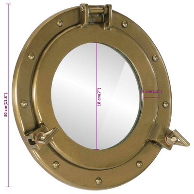 Lustro wiszące w kształcie bulaja, ?30 cm, aluminium i szkło vidaXL
