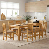 Stół jadalny 200 x 100 x 75 cm Dąb lite naturalny Prostokątny