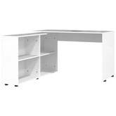 vidaXL Biurko narożne, wysoki połysk, białe, materiał drewnopochodny