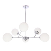 BELWEDER lampa wisząca chromowy 6x40W E14 klosz biały  36-39842