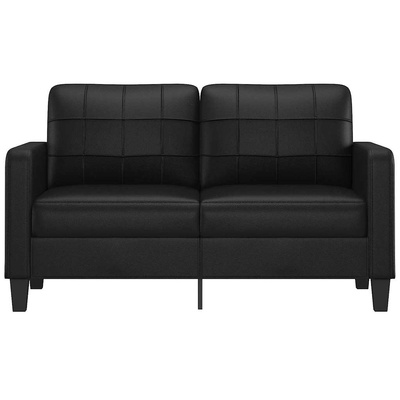 2-osobowa sofa, czarna, 140 cm, sztuczna skóra