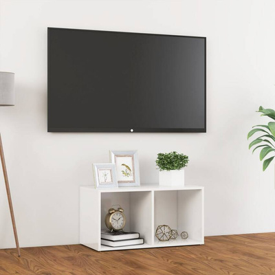 vidaXL Szafka pod TV, wysoki połysk, biała, 72x35x36,5 cm