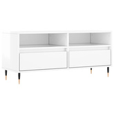 vidaXL Szafka pod TV, wysoki połysk, biała, 100x34,5x44,5 cm